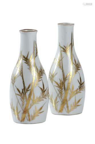 A PAIR OF JAPANESE SAKE TOKKURI BY EIRAKU WAZEN (1823-1896) ...