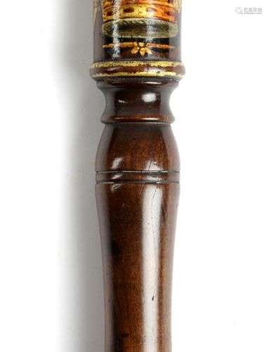 TIPSTAFF DE GEORGE III EN MAHOGANY PEINT C.1800 avec décorat...