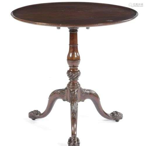 TABLE TRIPODE EN ACIER MAHOGUE GEORGE II, 1740 et plus tard,...