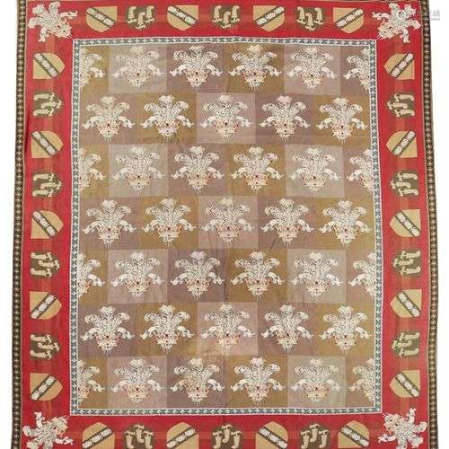 TAPIS DE TAPISSERIE EN POINT DE NEIGE, datant de 1870-80, av...