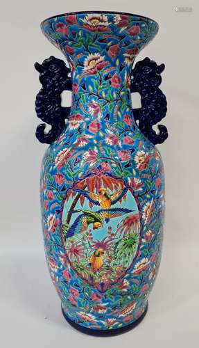 LONGWY, Vase à cartel, H. 65 cm (Restauré)