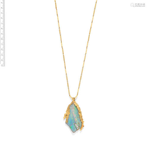 GRIMA: GOLD, OPAL AND DIAMOND PENDANT/NECKLACE, 1969