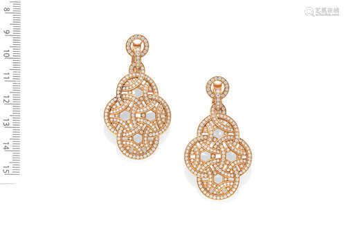 CARTIER: GOLD AND DIAMOND EARCLIPS