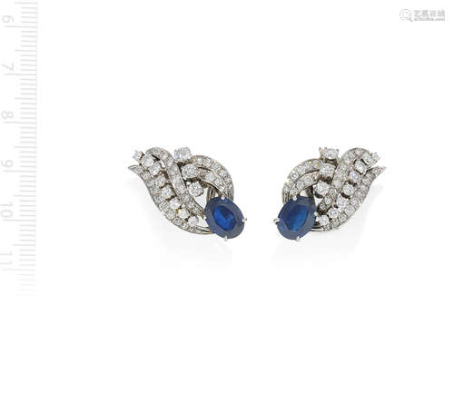 SAPPHIRE AND DIAMOND EARRINGS