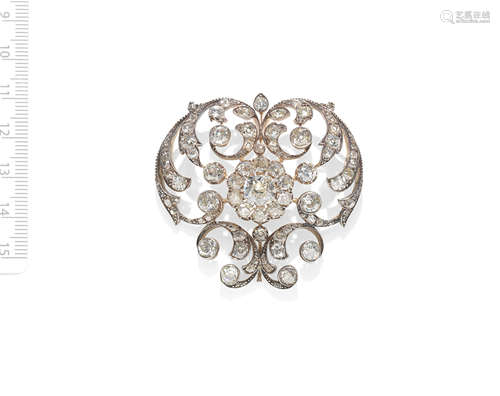 DIAMOND BROOCH, CIRCA 1880-90