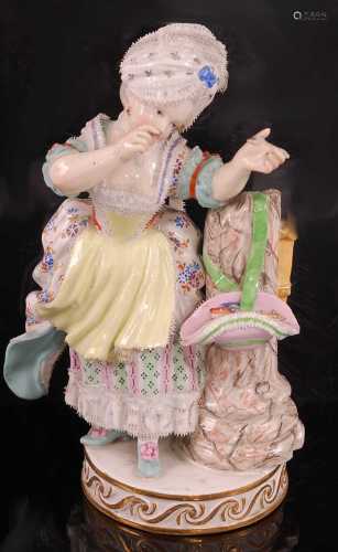 A 19th Century Meissen porcelain figurine of a Lady firing a...