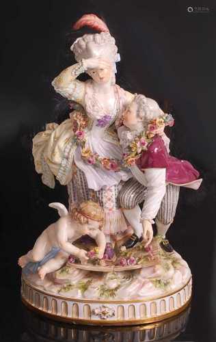 A 19th century Meissen porcelain figure group 'The Broken Br...