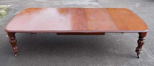 A Victorian mahogany extending dining table, of good size, t...