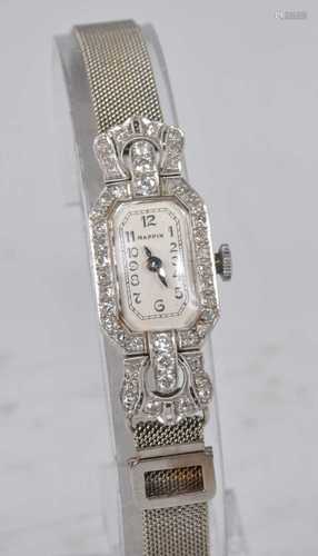 A lady's white metal and diamond 17-jewel manual wind Mappin...