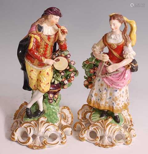 A pair of early 19th century probably Derby soft-paste porce...