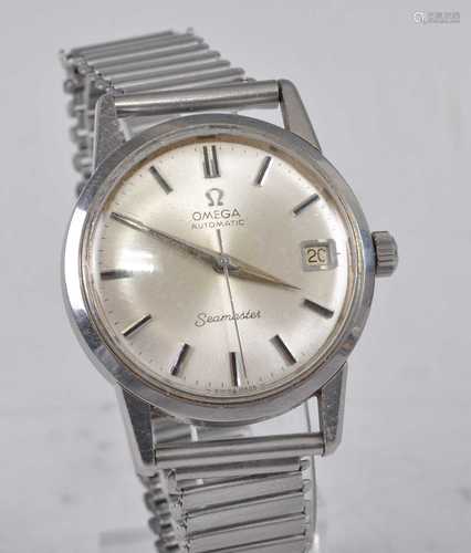 A gent's stainless steel Omega Seamaster automatic wristwatc...