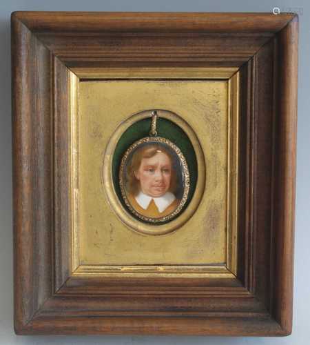 19th century English school - double-sided portrait miniatur...