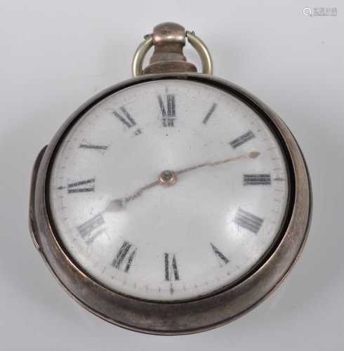 A late George III silver pair cased pocket watch by William ...