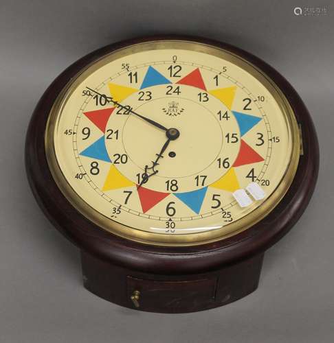 A fusee dial clock. 38 cm diameter.