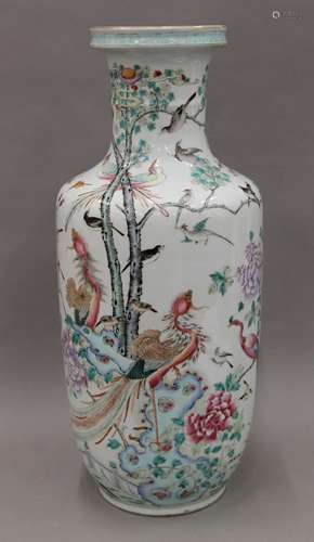 A 19th century Chinese famille verte porcelain vase. 44 cm h...