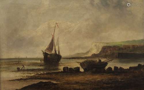 E NEVIL (19th century) British, Fishing Boats on the Shore, ...