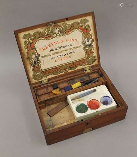 A Victorian mahogany artist box.