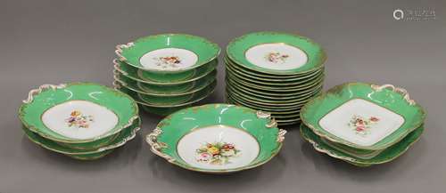 A Victorian porcelain dessert service.