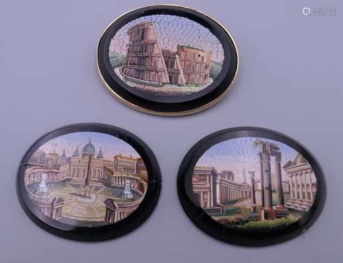 Three 19th century micro mosaics depicting the Vatican, the ...