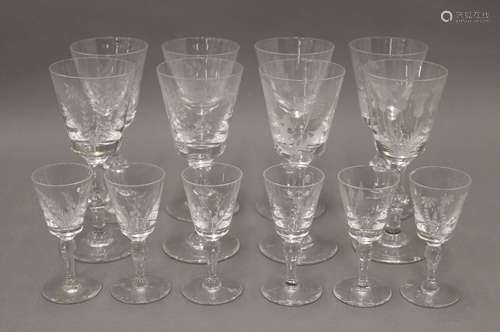 A set of etched drinking glasses.