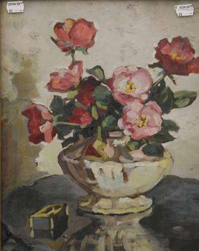 K EILEEN PLATT, Still Life of Flowers, oil on panel, unsigne...