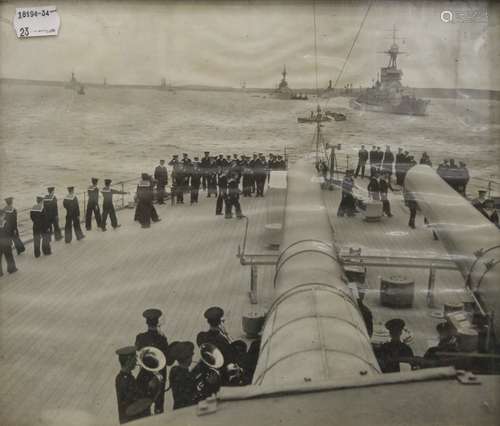 A print of a Naval photograph, framed and glazed; together w...