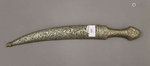 A 19th century Persian dagger with gold decoration. 43 cm lo...