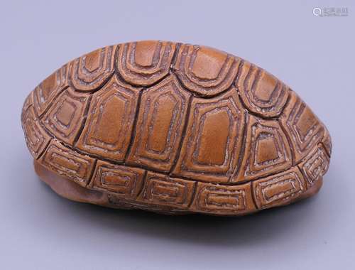 A 19th century netsuke formed as a tortoise shell. 5.5 x 4 c...