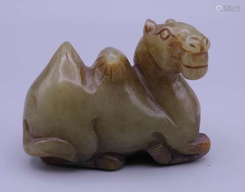 A jade camel. 6.75 cm long, 5 cm high.