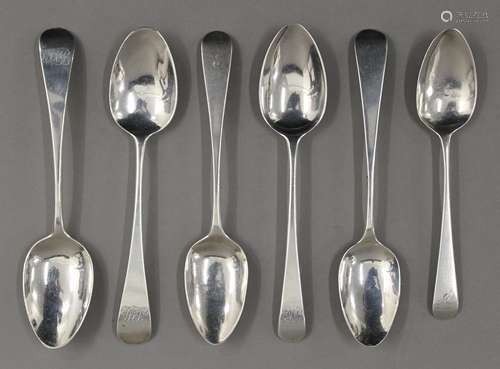 Six early 19th century Old English pattern teaspoons by Will...