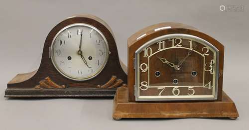 Two vintage mantle clocks.