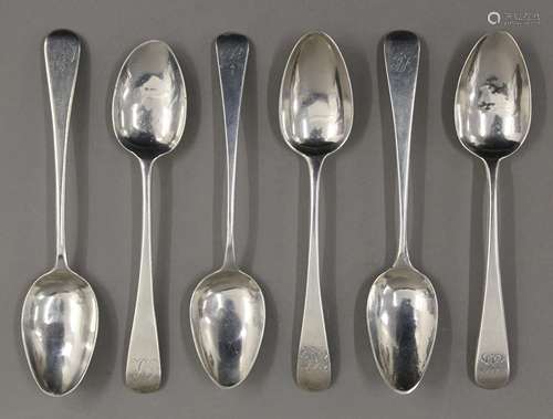 Six early 19th century Old English pattern teaspoons by Solo...