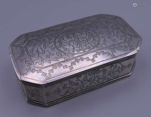 An early Persian silver box. 10.75 long, 6 cm wide, 3 cm hig...