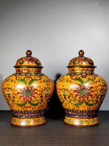 pair of chinese cloisonne 
