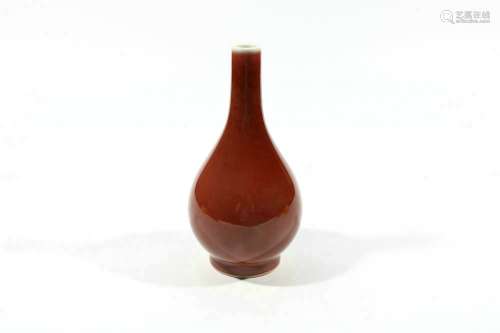 chinese red glazed porcelain bottle vase