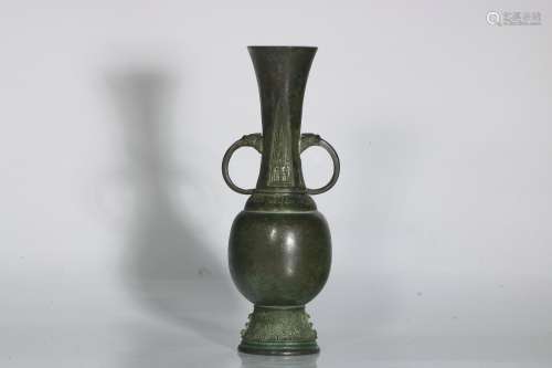 chinese bronze binaural vase