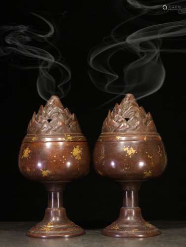 pair of chinese incense burners