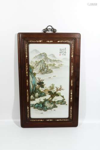 chinese famille rose porcelain hanging screen