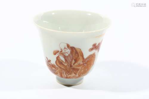 chinese underglaze red porcelain cup