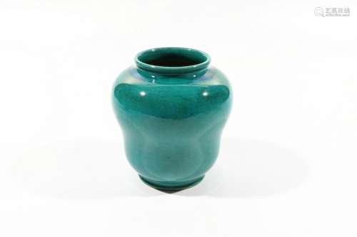 chinese peacock blue glazed porcelain vase