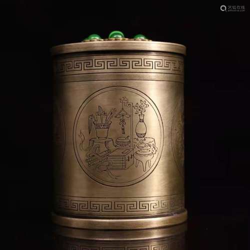 chinese bronze tea can