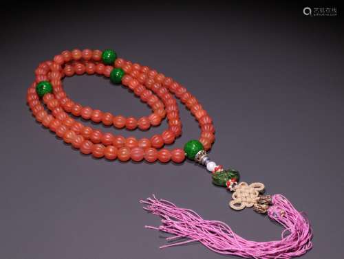 a string of chinese nanhong 108 buddha bead