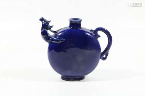 chinese sacrificial-blue glazed porcelain pot