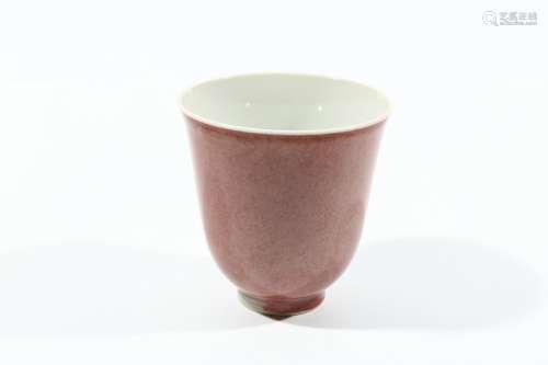 chinese red glazed porcelain cup