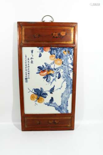 chinese blue and white porcelain hanging screen
