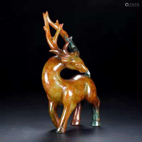 chinese hetian jade deer ornament