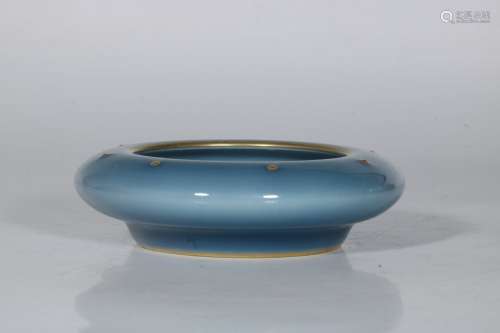 chinese blue glazed porcelain water washer