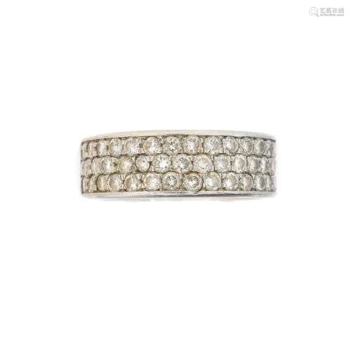 A platinum diamond band ring,