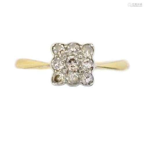 A diamond cluster ring,