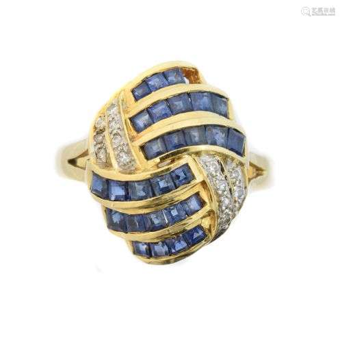 A sapphire and diamond dress ring,